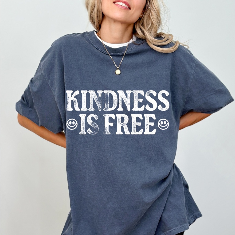 Comfort Colors Kindness Is Free Distressed Shirt